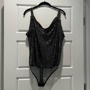Free People Sequin Bodysuit Top